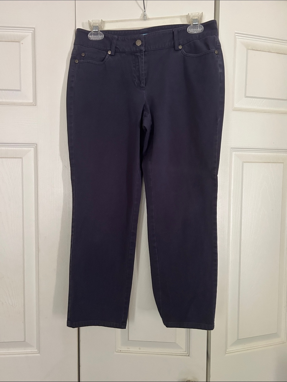J. McLaughlin Navy Blue Size 4 Pants Cotton Chino Ankle Office Stretch